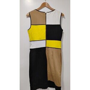 NUE by Shani Knit Geometric Colorblock Dress Size 10